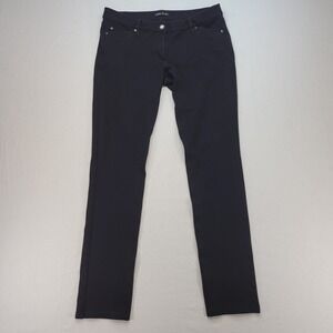 Eileen Fisher Pants Womens 10 Black Slim Straight Low Rise Italian Fabric